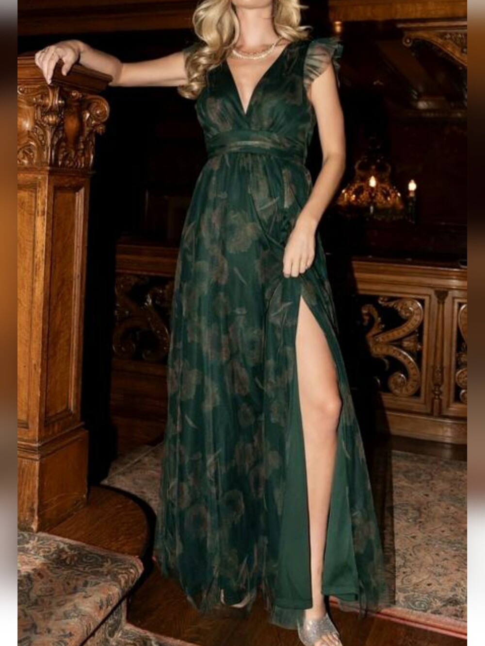 Baltic Born NWT Adelyn Time Maxi Dress In Green Floral Size Large